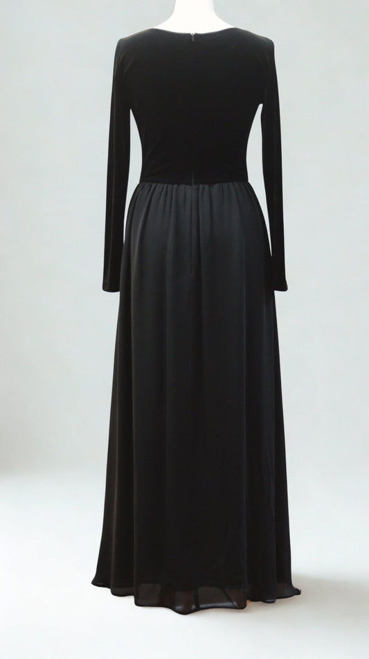 Laura Ashley black full length dress Size 8 - KingsRoad1990