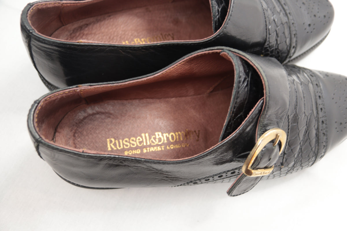 Russell & Bromley black monk strap flats