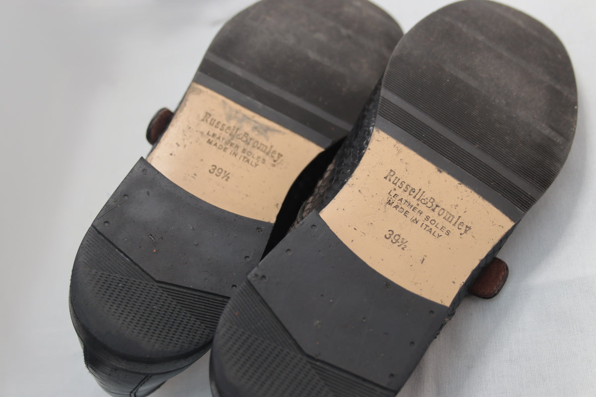 Russell & Bromley black monk strap flats