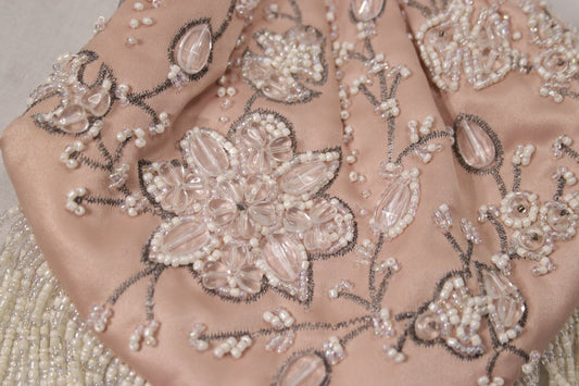 JFW pink satin beaded occasion bag - KingsRoad1990