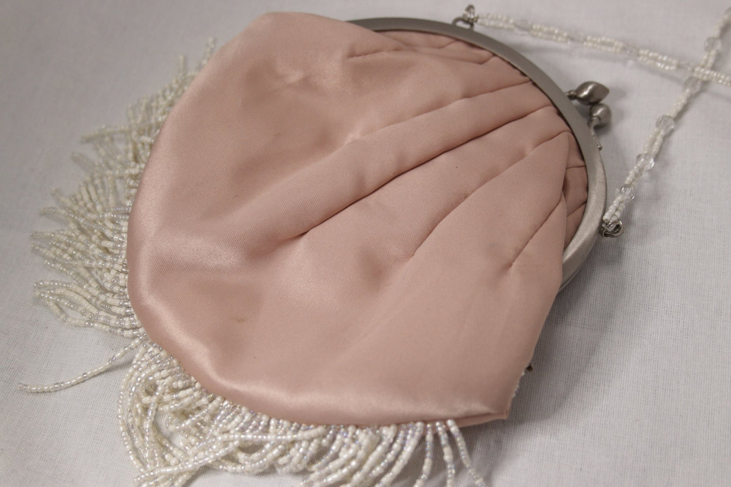 JFW pink satin beaded occasion bag - KingsRoad1990