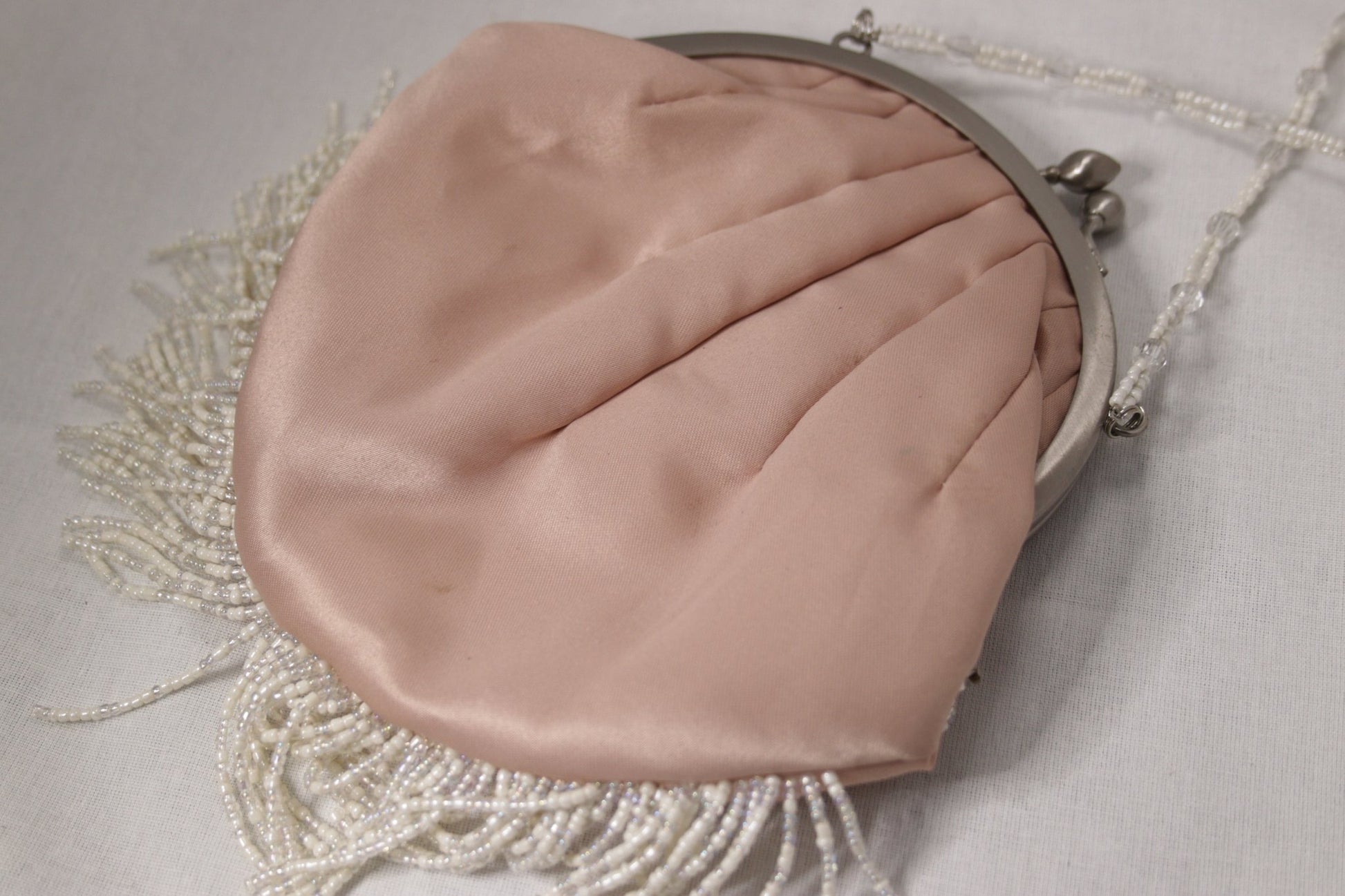 JFW pink satin beaded occasion bag - KingsRoad1990