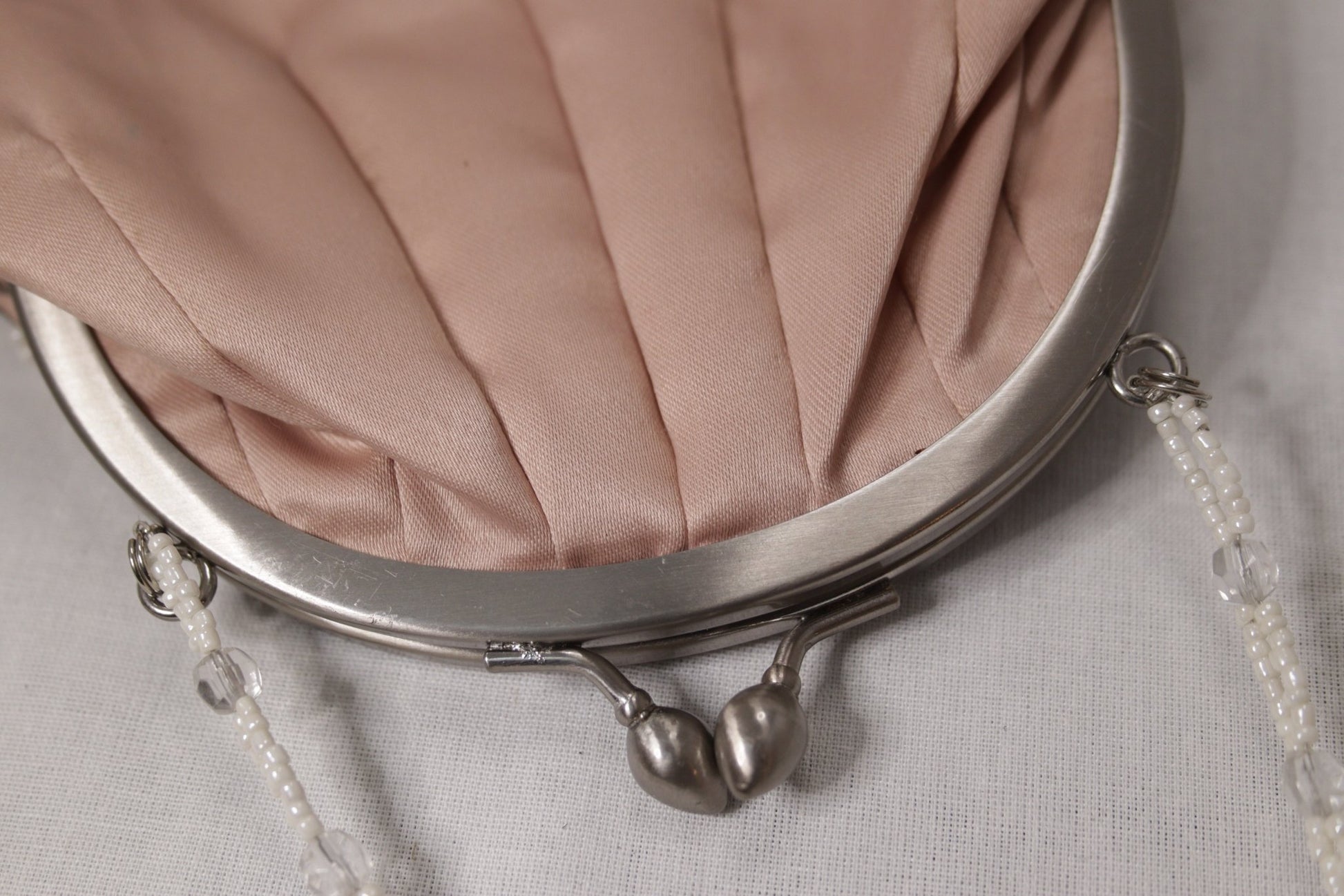 JFW pink satin beaded occasion bag - KingsRoad1990