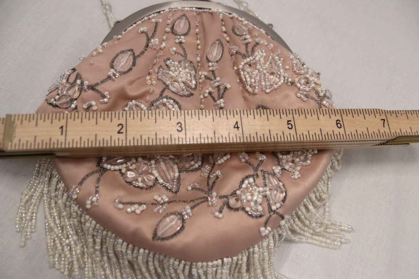 JFW pink satin beaded occasion bag - KingsRoad1990