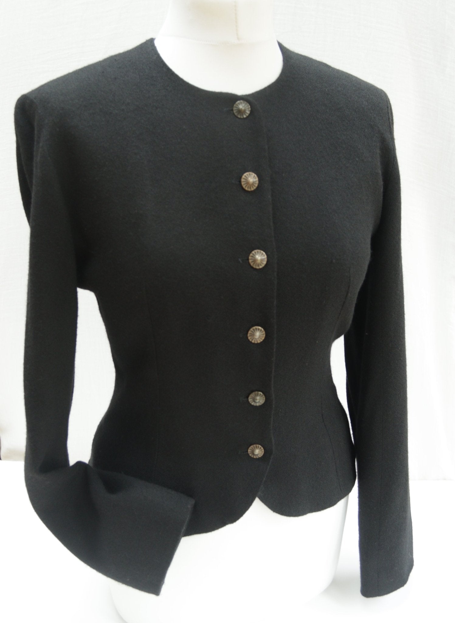 Patsy Seddon black viscose jacket Size 10 - KingsRoad1990