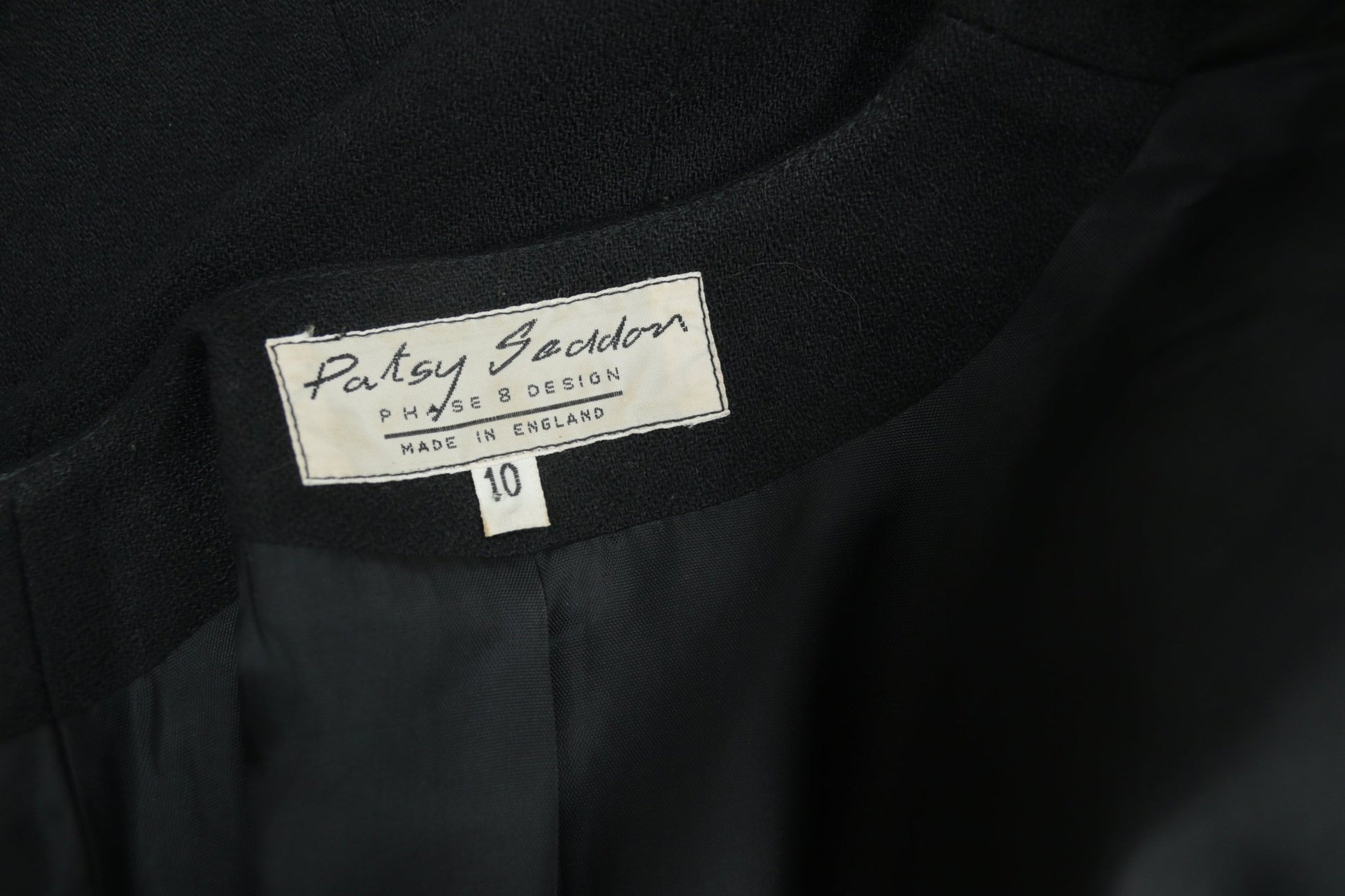 Patsy Seddon black viscose jacket Size 10 - KingsRoad1990