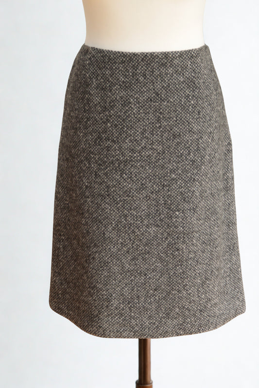 Laura Ashley grey wool A line above knee skirt
