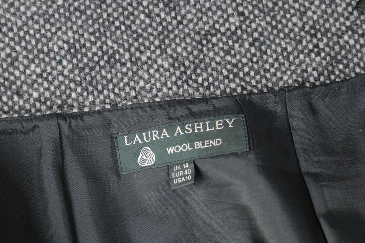 Laura Ashley grey wool A line above knee skirt