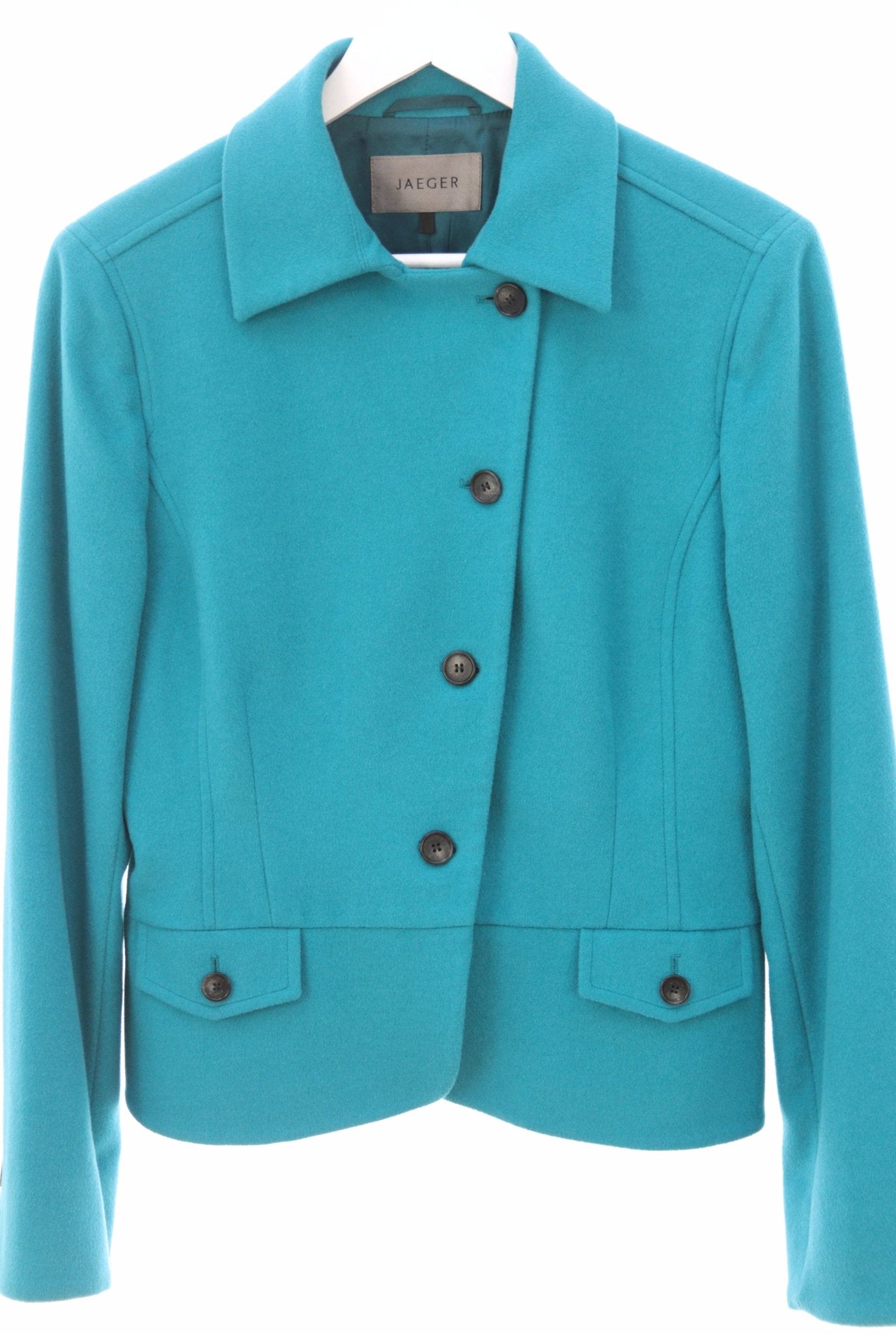 Jaeger peacock blue wool jacket Size 12 - 14 - KingsRoad1990
