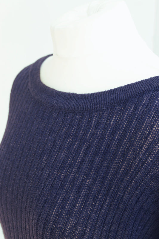 Monsoon dark blue silk blend jumper Size 12 - KingsRoad1990