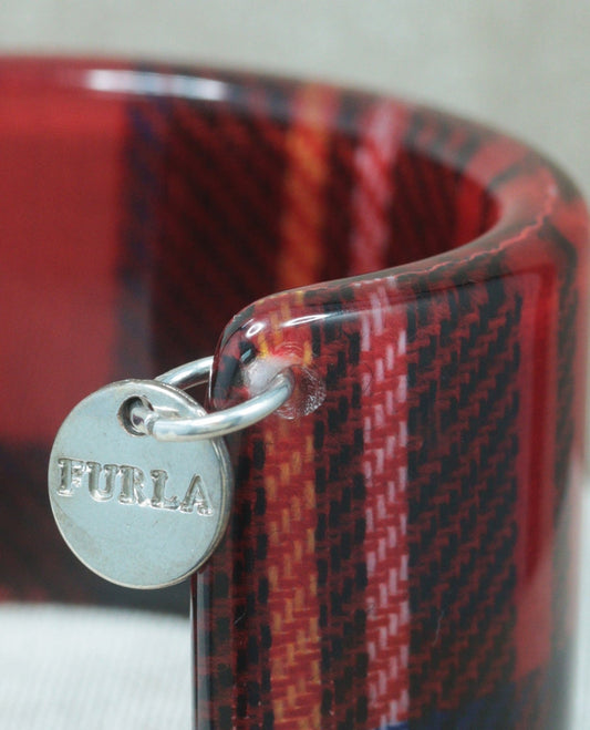 Furla red lucite tartan bangle - KingsRoad1990