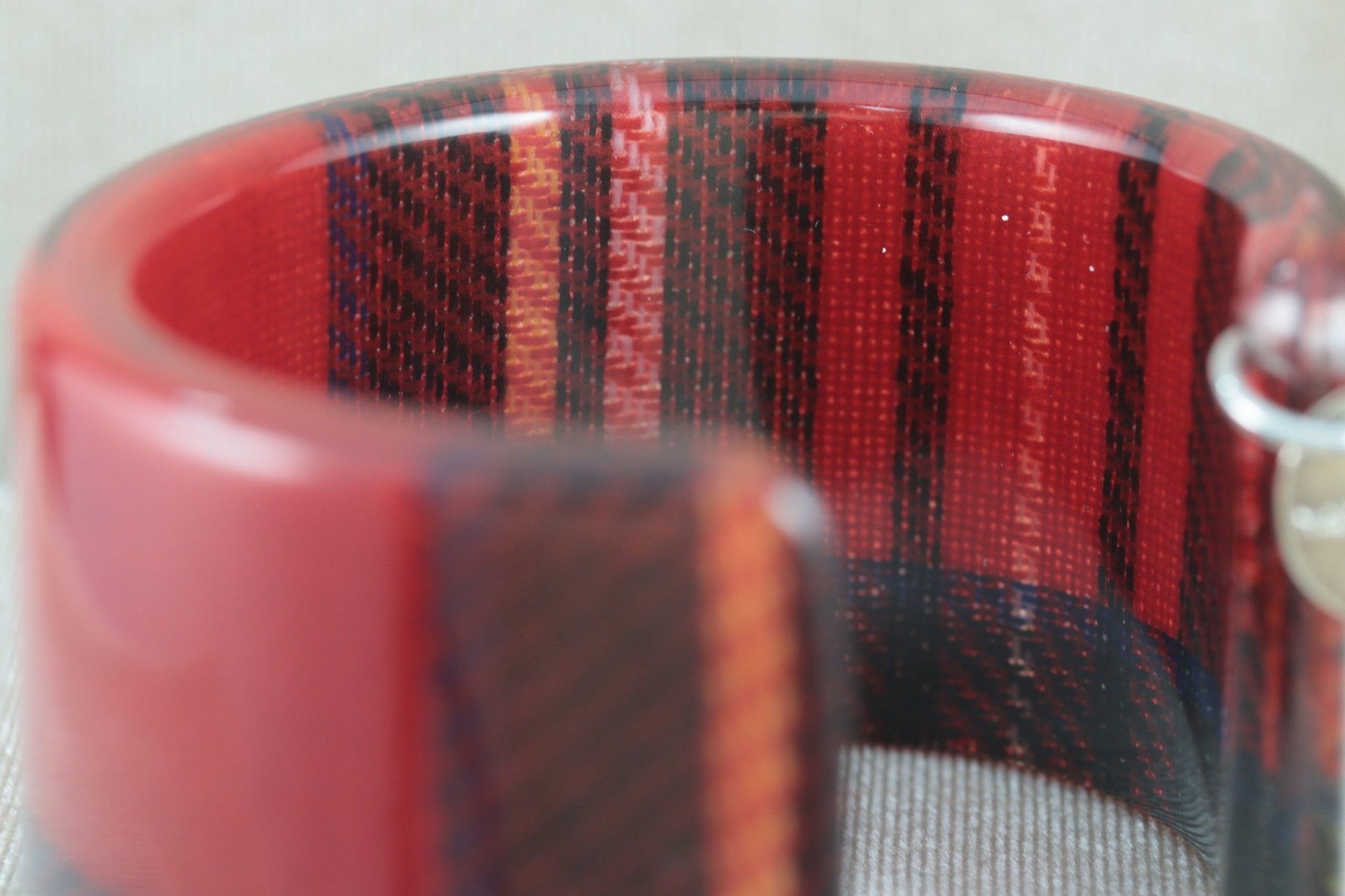 Furla red lucite tartan bangle - KingsRoad1990