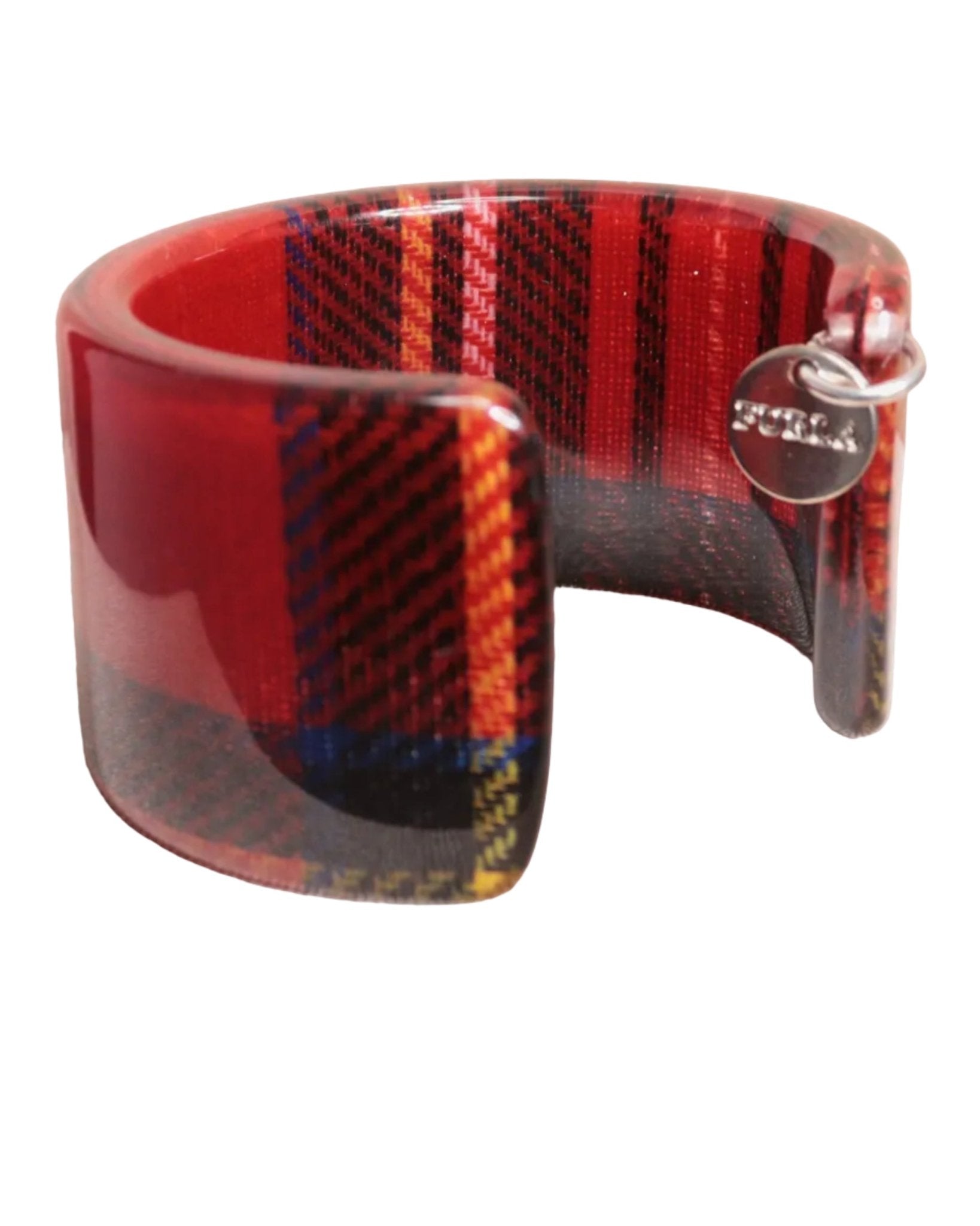 Furla red lucite tartan bangle - KingsRoad1990
