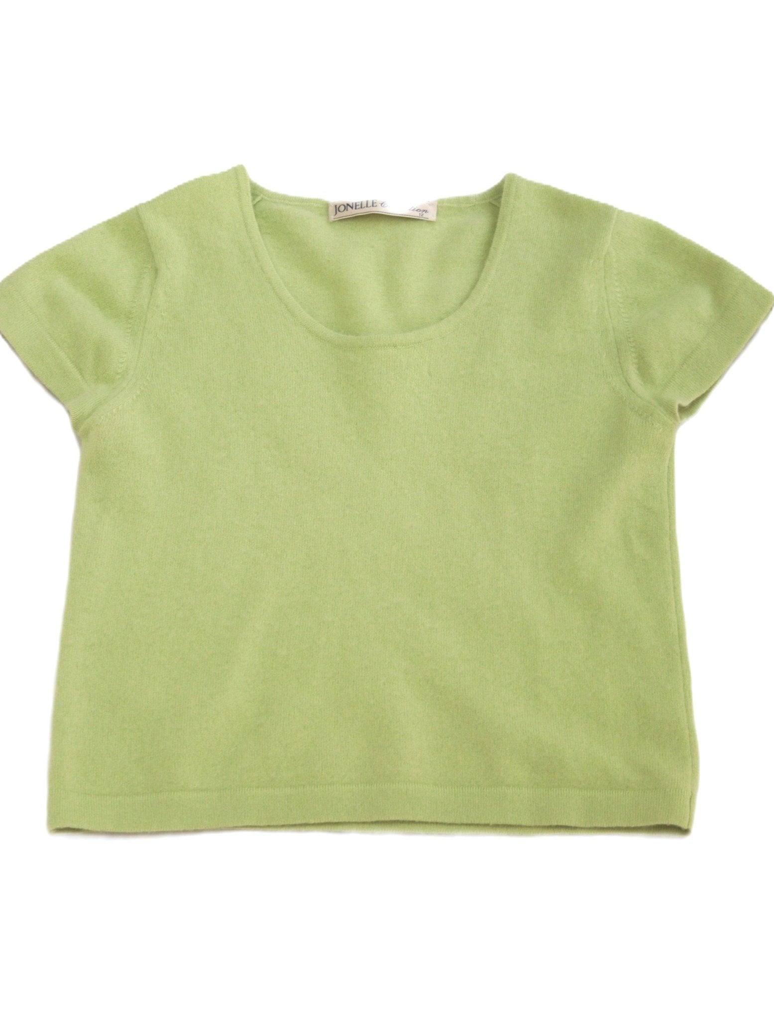 Jonelle pistachio green cashmere short sleeved jumper Size 8 - KingsRoad1990