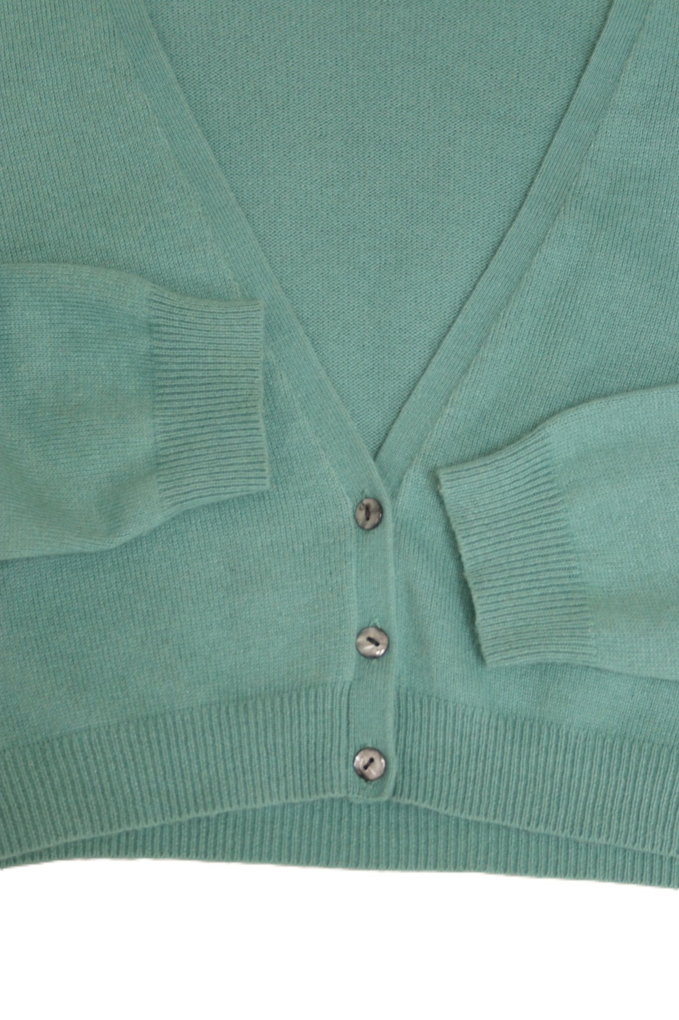 Fenn Wright Manson jade green cotton & cashmere short cardigan Size 8 - KingsRoad1990