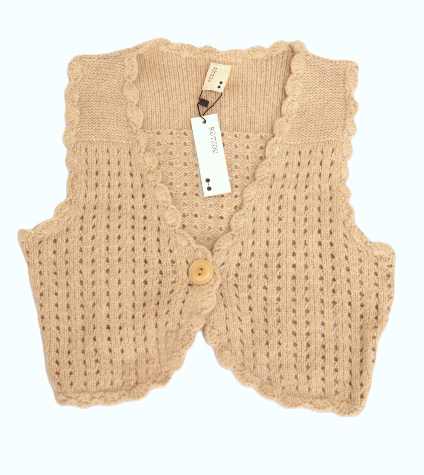 Rutzou beige wool waistcoat Size 12 (new) - KingsRoad1990