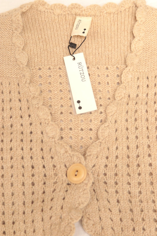 Rutzou beige wool waistcoat Size 12 (new) - KingsRoad1990
