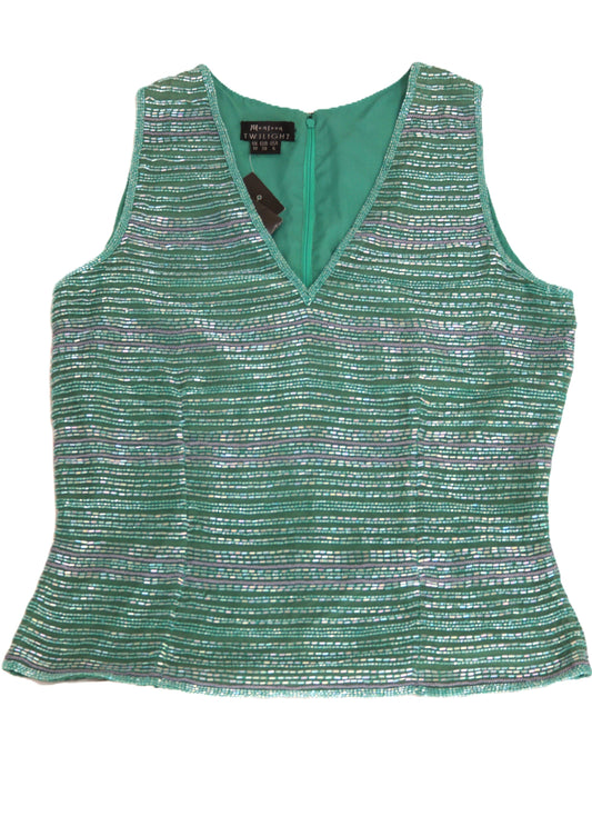 Monsoon green beaded top