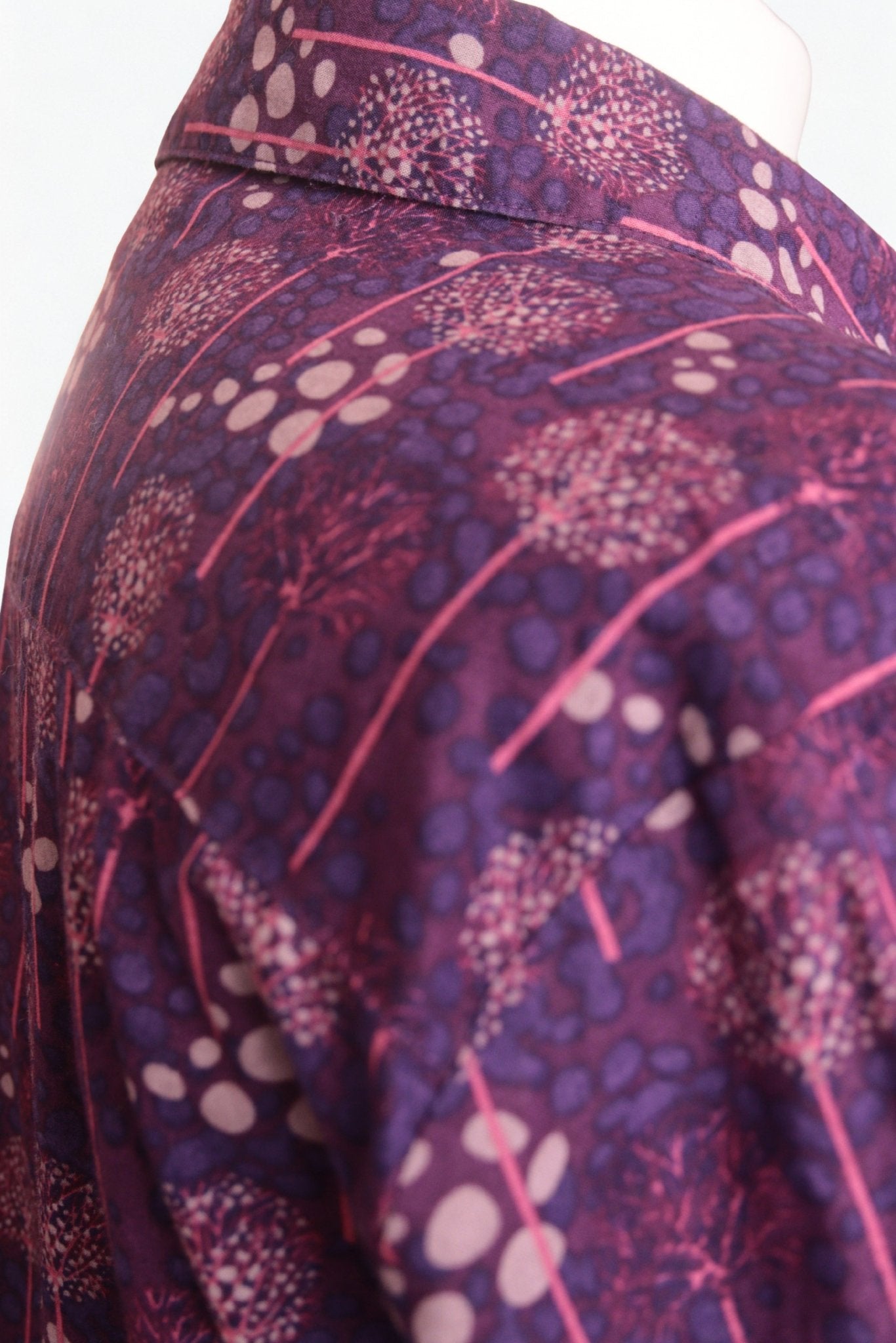 Patra purple seed head print cotton shirt Size 16 - KingsRoad1990