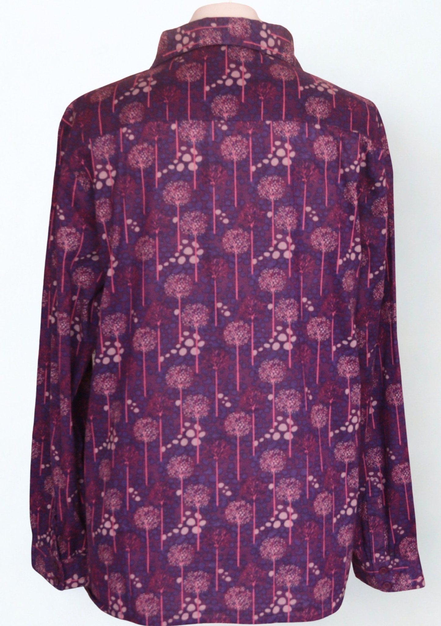 Patra purple seed head print cotton shirt Size 16 - KingsRoad1990