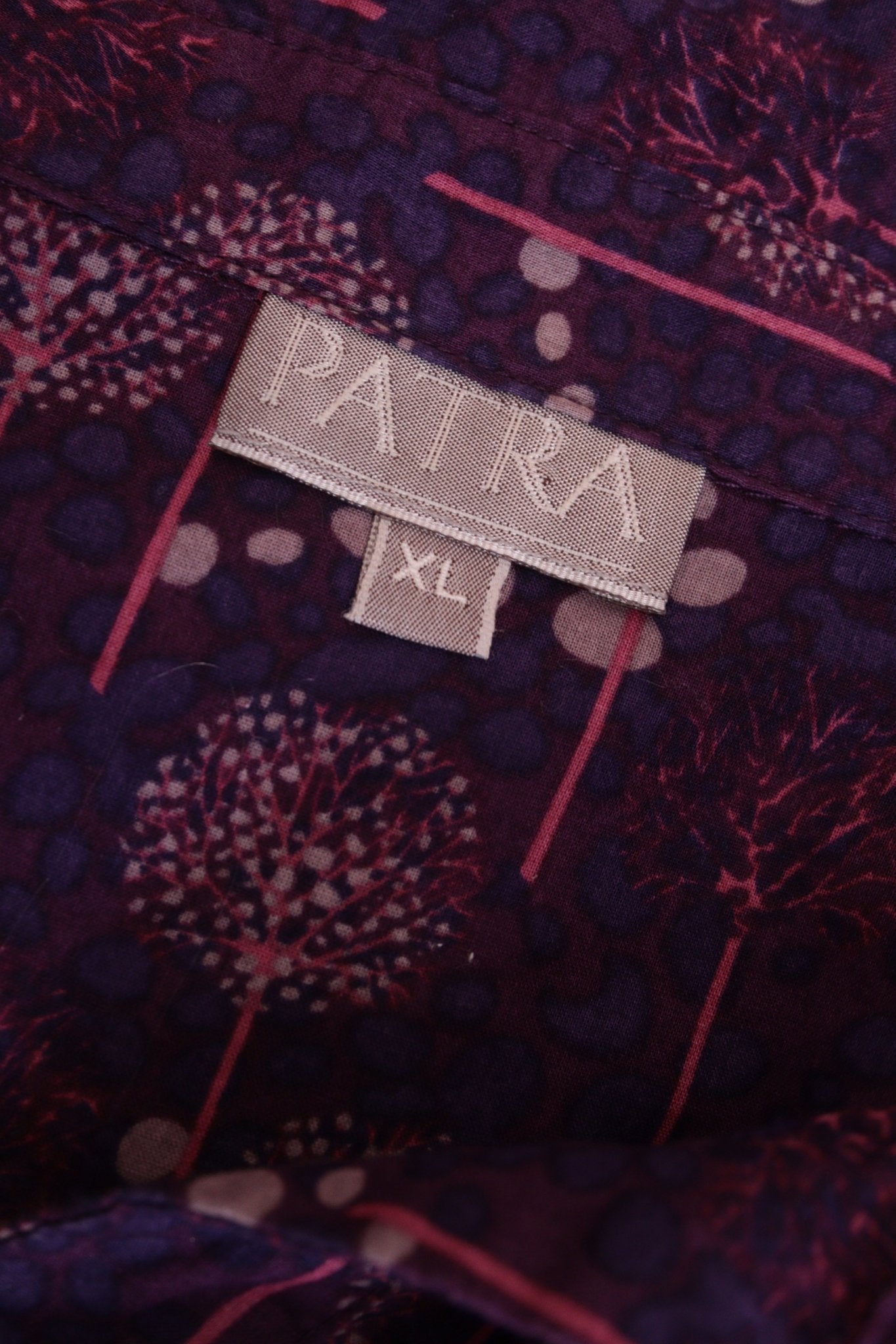 Patra purple seed head print cotton shirt Size 16 - KingsRoad1990