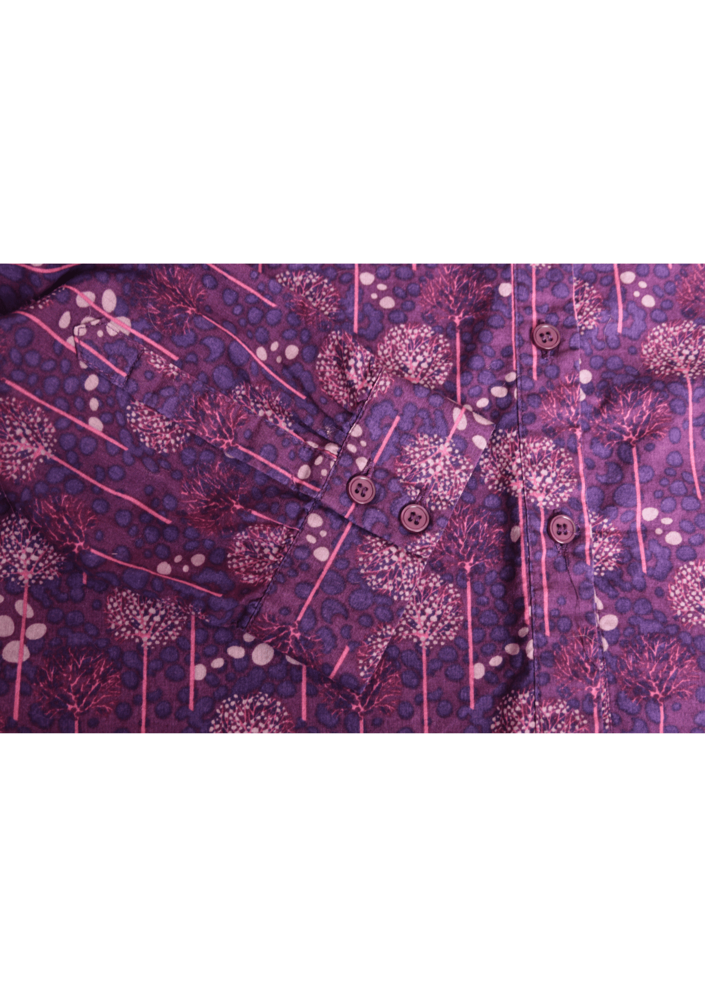 Patra purple seed head print cotton shirt Size 16 - KingsRoad1990