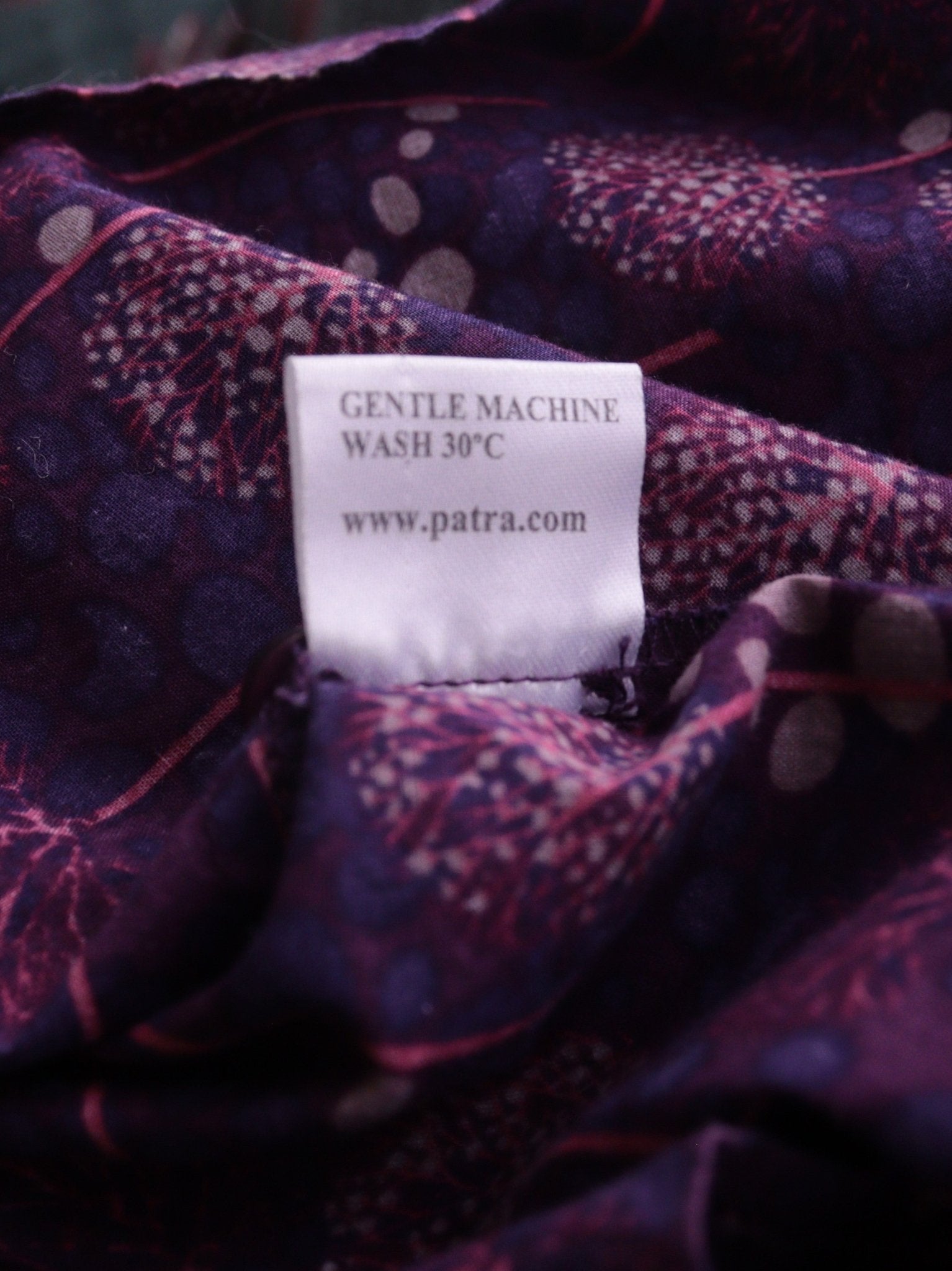 Patra purple seed head print cotton shirt Size 16 - KingsRoad1990