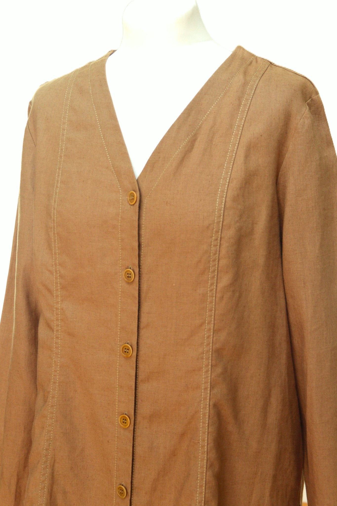 Planet khaki - gold linen tunic Size 14 - KingsRoad1990