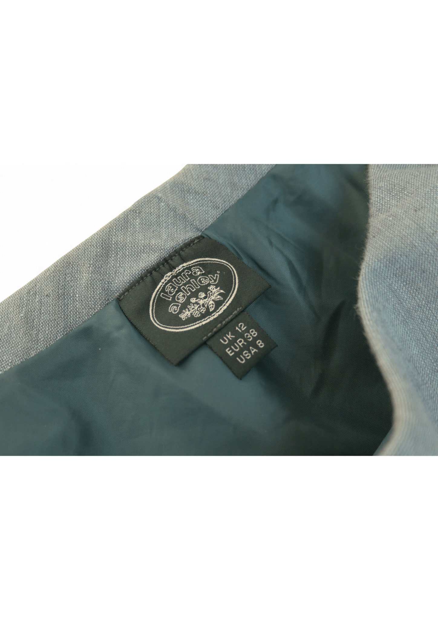 Laura Ashley pale blue long linen skirt Size 12 - KingsRoad1990