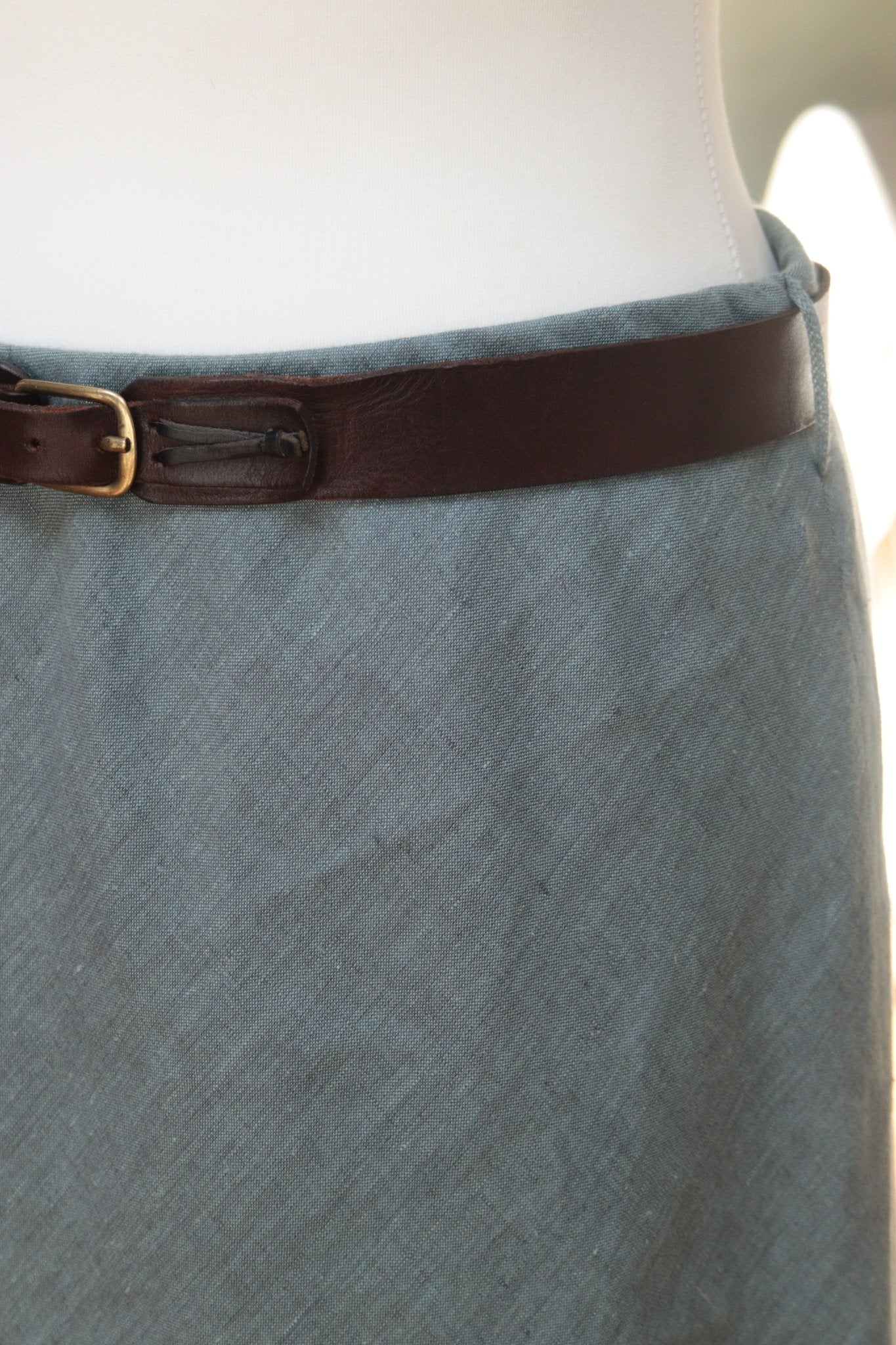 Laura Ashley pale blue long linen skirt Size 12 - KingsRoad1990