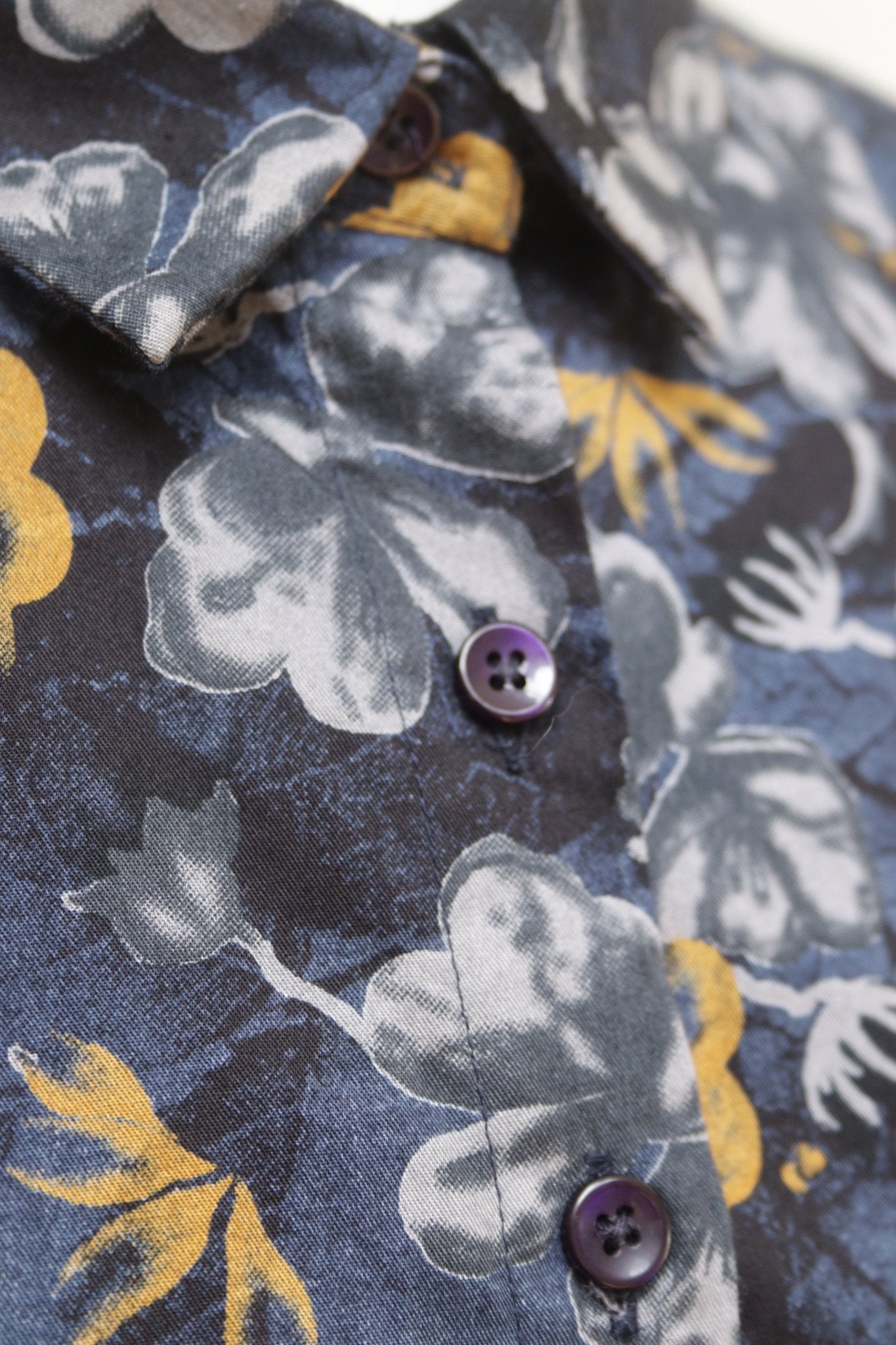 Patra navy floral print cotton shirt dress Size 14 - KingsRoad1990