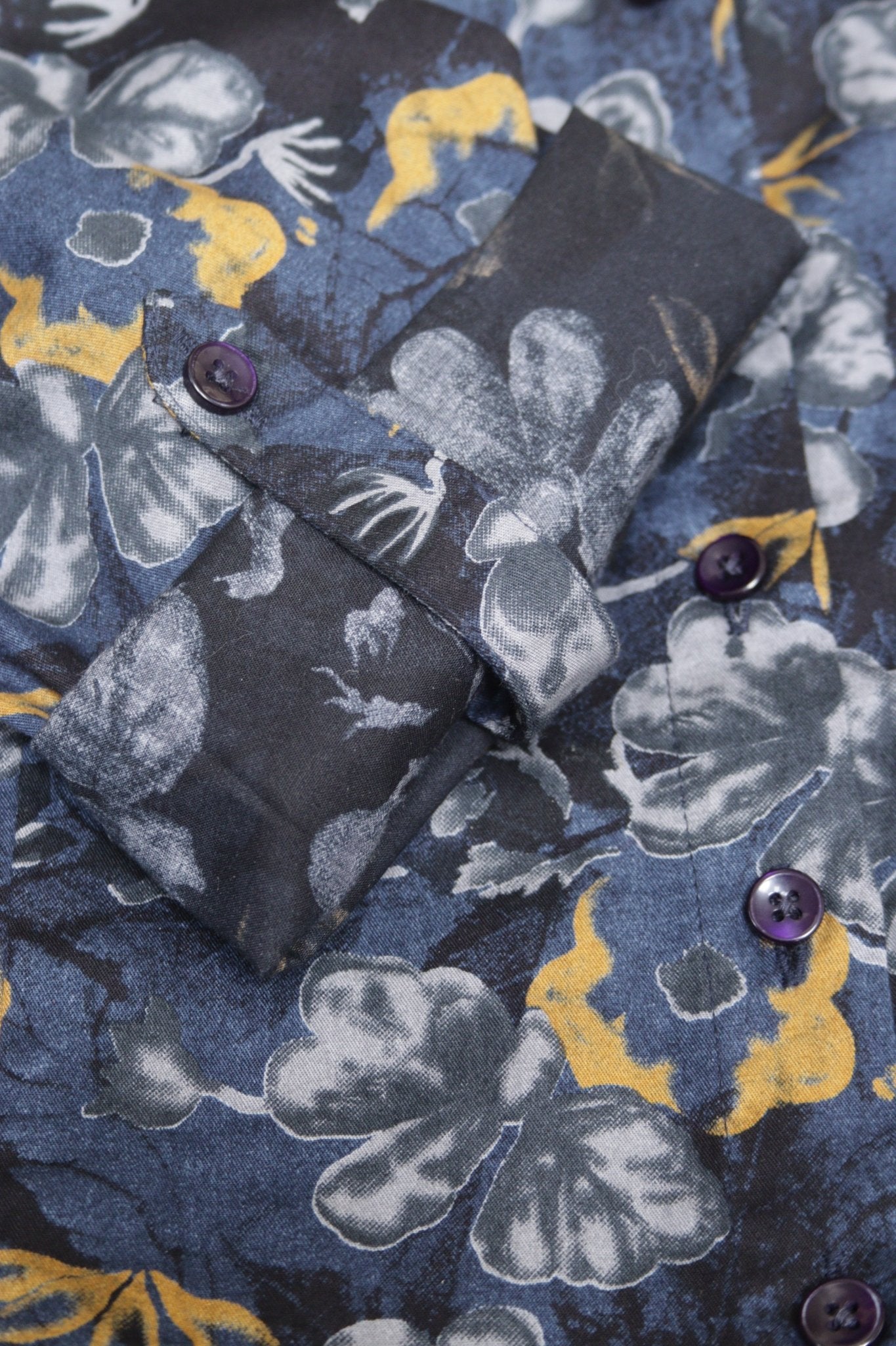 Patra navy floral print cotton shirt dress Size 14 - KingsRoad1990