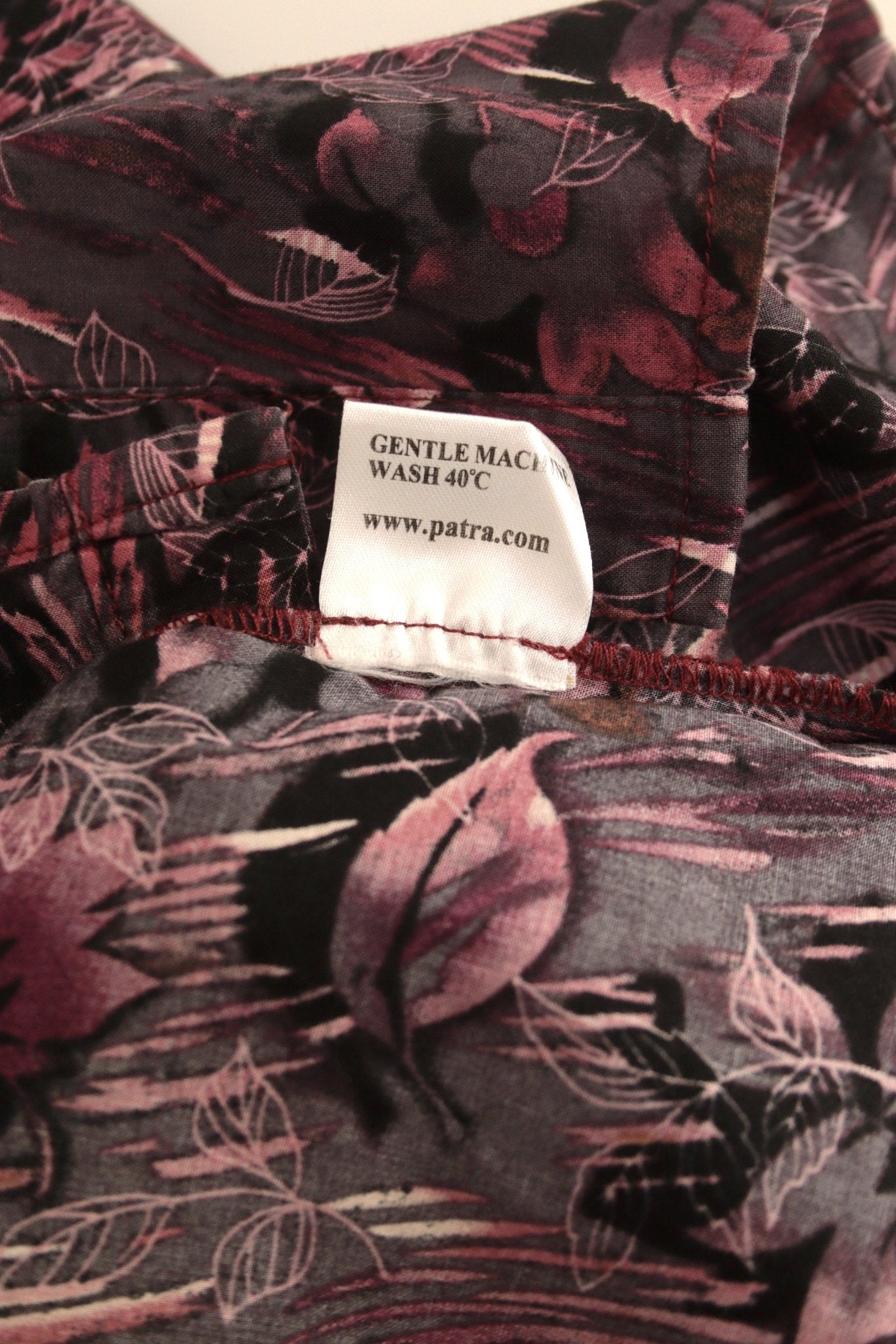 Patra mauve floral print cotton shirt Size 14 - KingsRoad1990