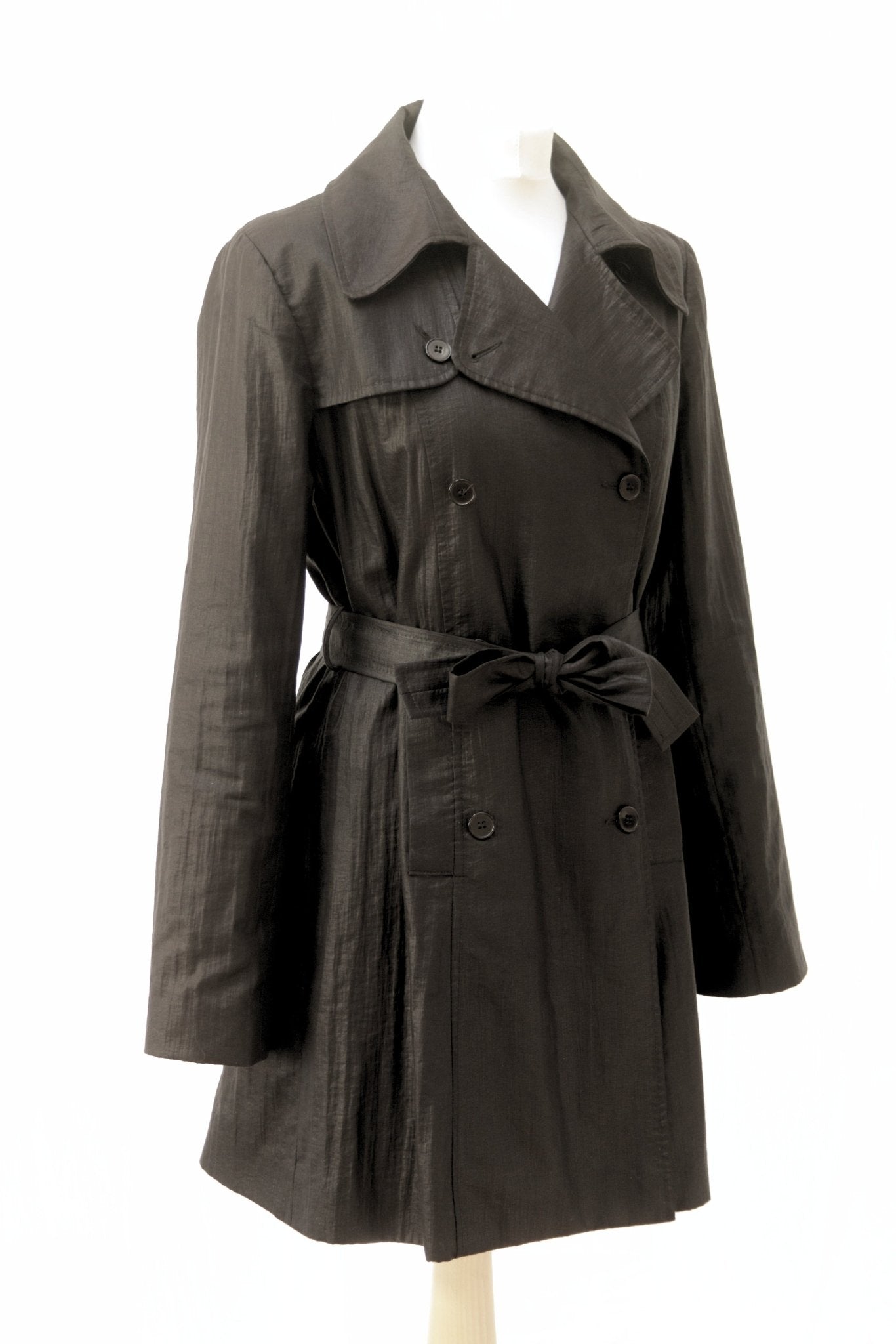 Tara Jarmon black short trench coat Size 10 - 12 - KingsRoad1990