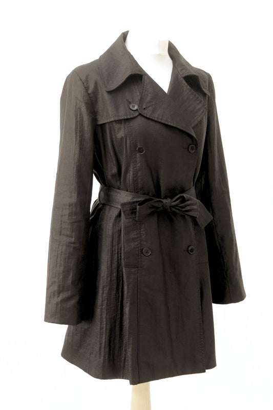 Tara Jarmon black short trench coat Size 10 - 12 - KingsRoad1990