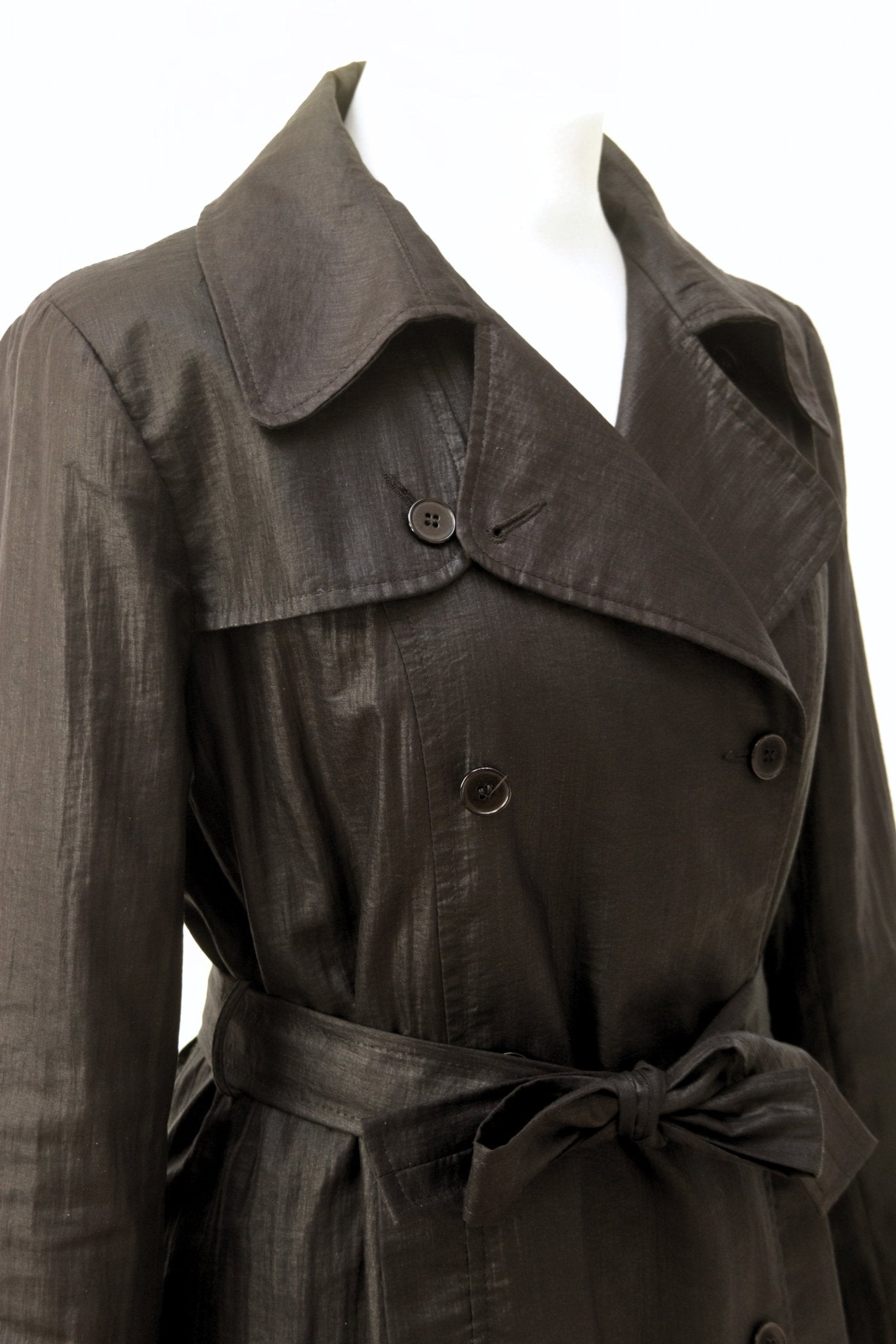 Tara Jarmon black short trench coat Size 10 - 12 - KingsRoad1990