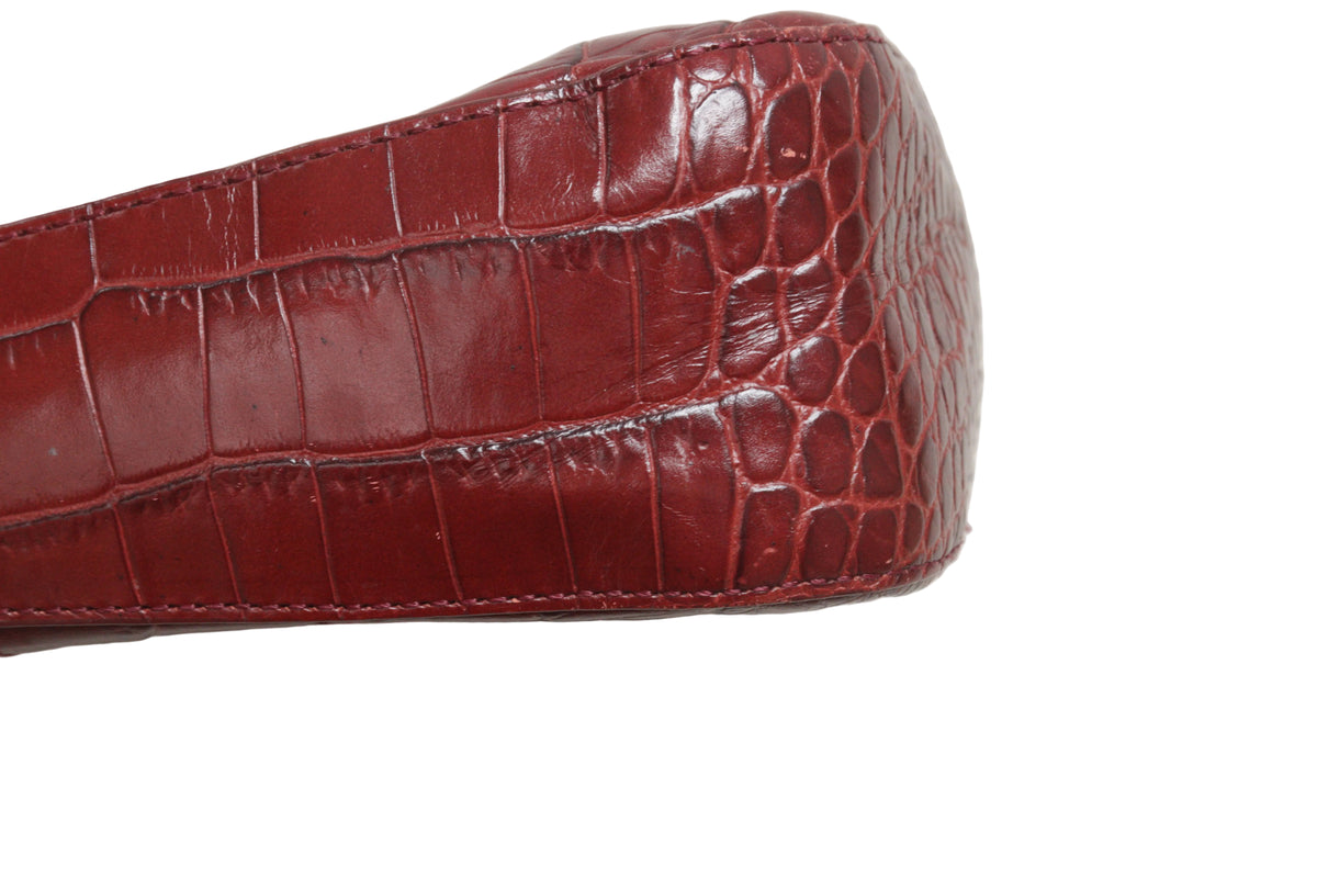 Hobbs dark red pebbled leather shoulder bag