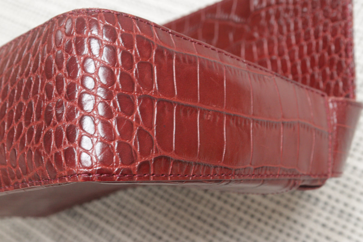 Hobbs dark red pebbled leather shoulder bag