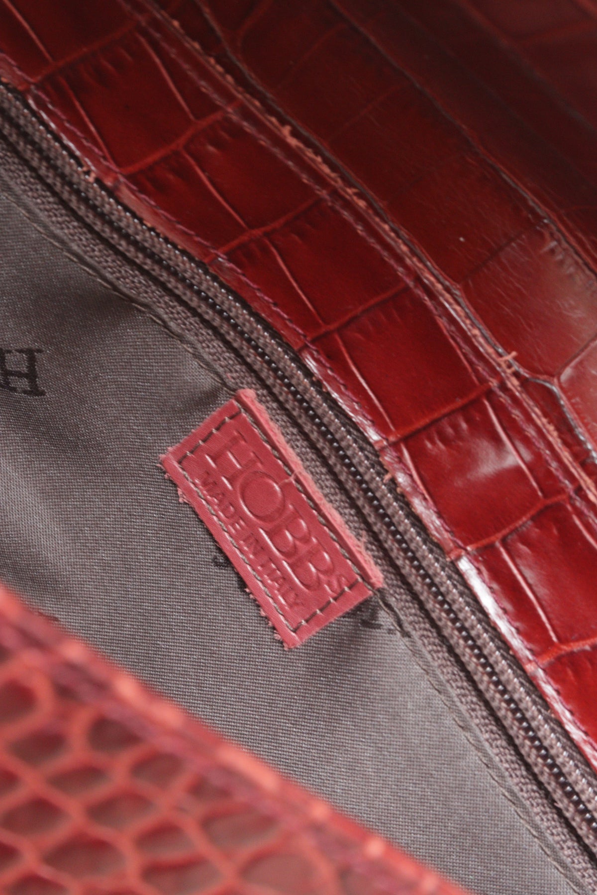 Hobbs dark red pebbled leather shoulder bag