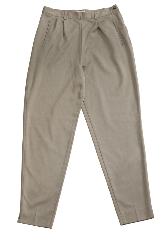 Benetton beige tapered pleat top trousers Size 12