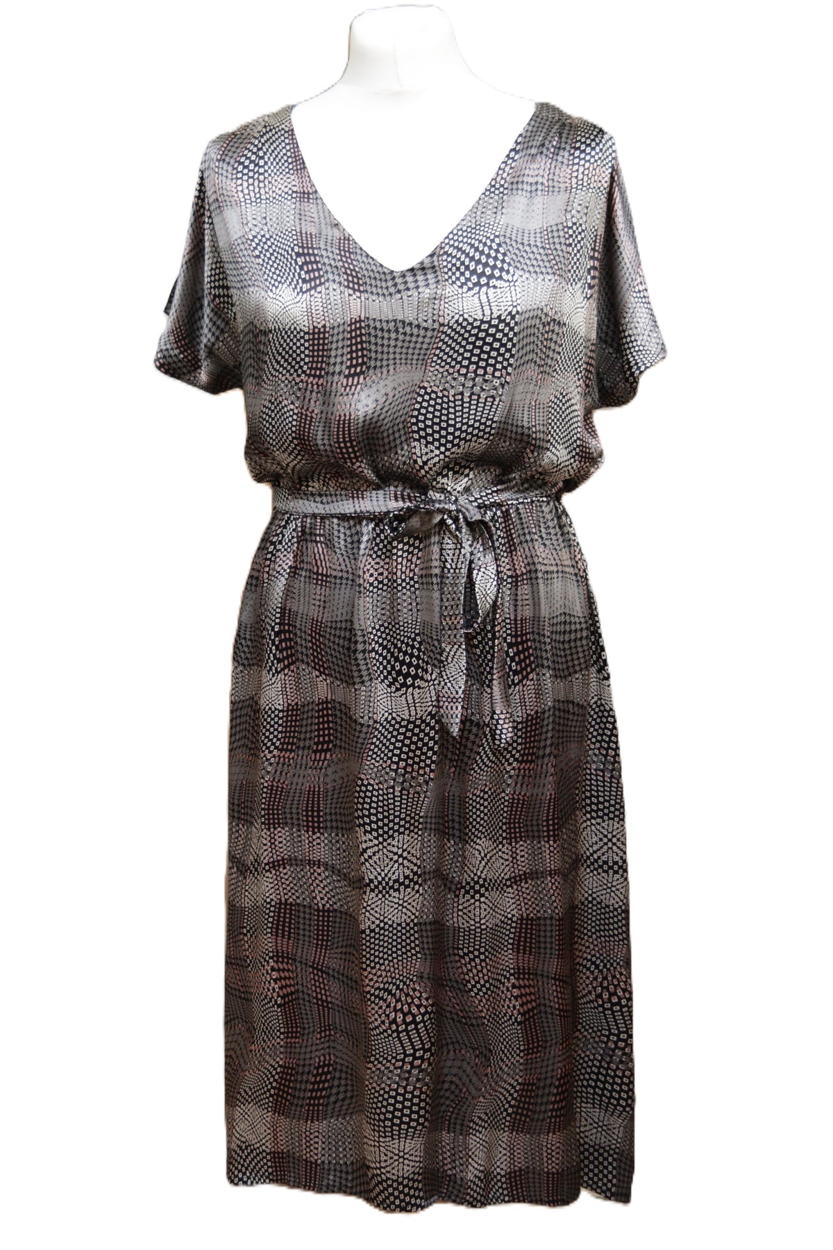Alice San Diego grey cotton & silk dress Size 10