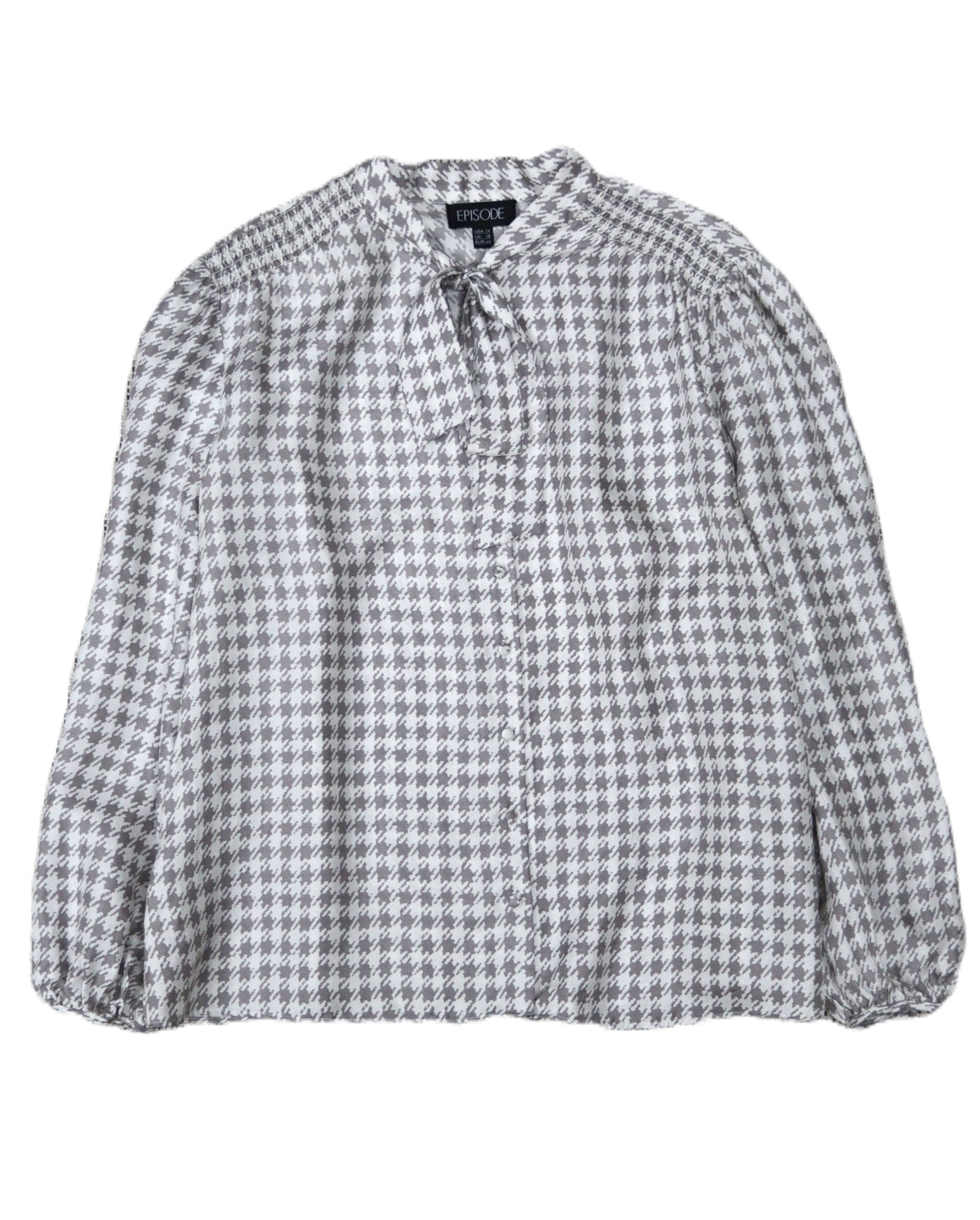 Episode grey & white checked silk blouse Size 16 - kingsroad1990