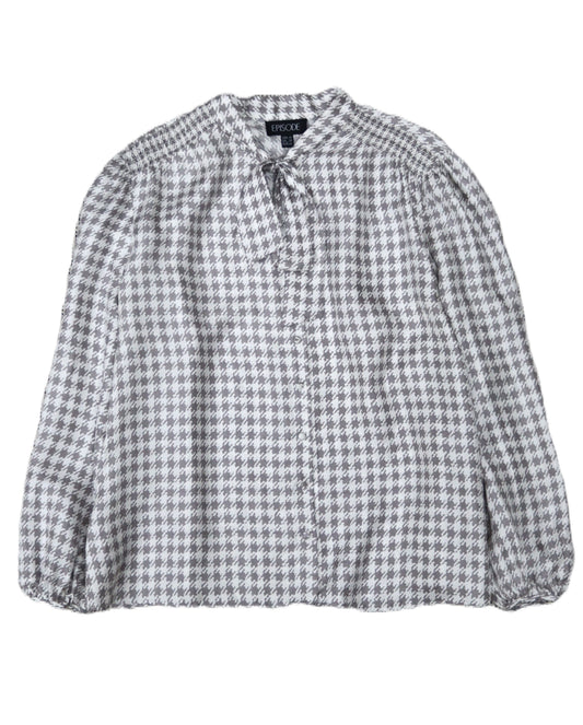 Episode grey & white checked silk blouse Size 16 - kingsroad1990