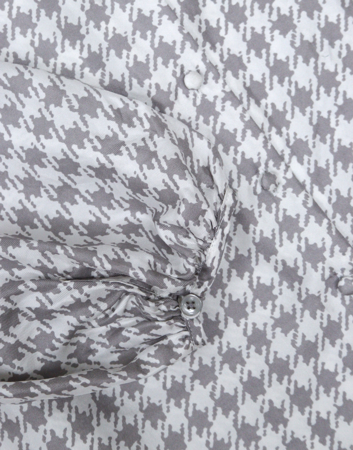 Episode white & grey dog tooth check silk blouse Size 16