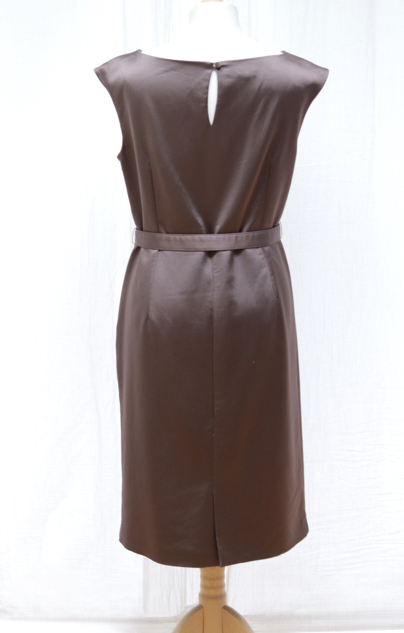 Monsoon coffee brown satin shift dress Size 12 - KingsRoad1990