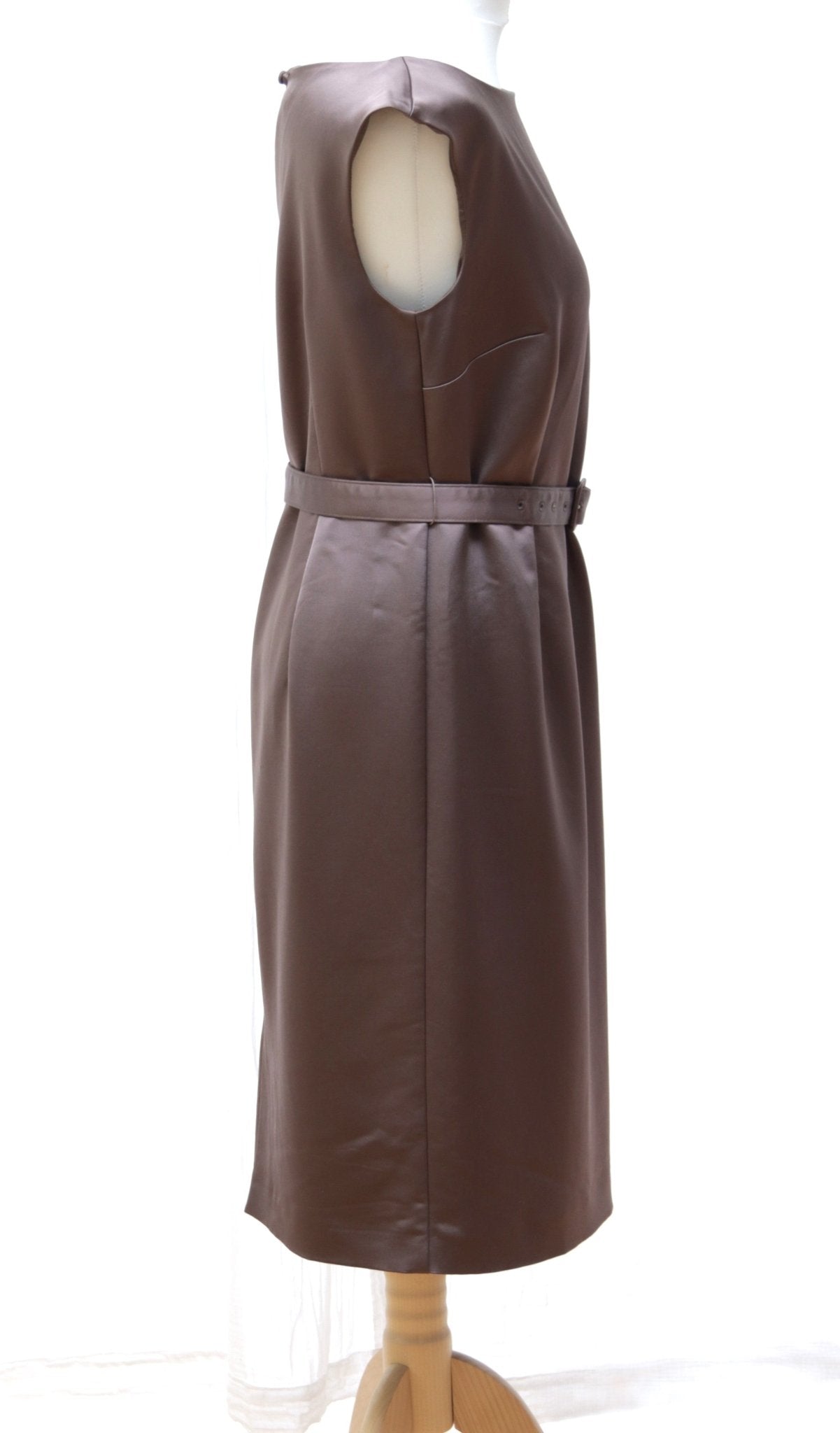 Monsoon coffee brown satin shift dress Size 12 - KingsRoad1990