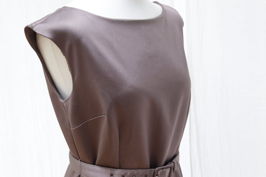 Monsoon coffee brown satin shift dress Size 12 - KingsRoad1990