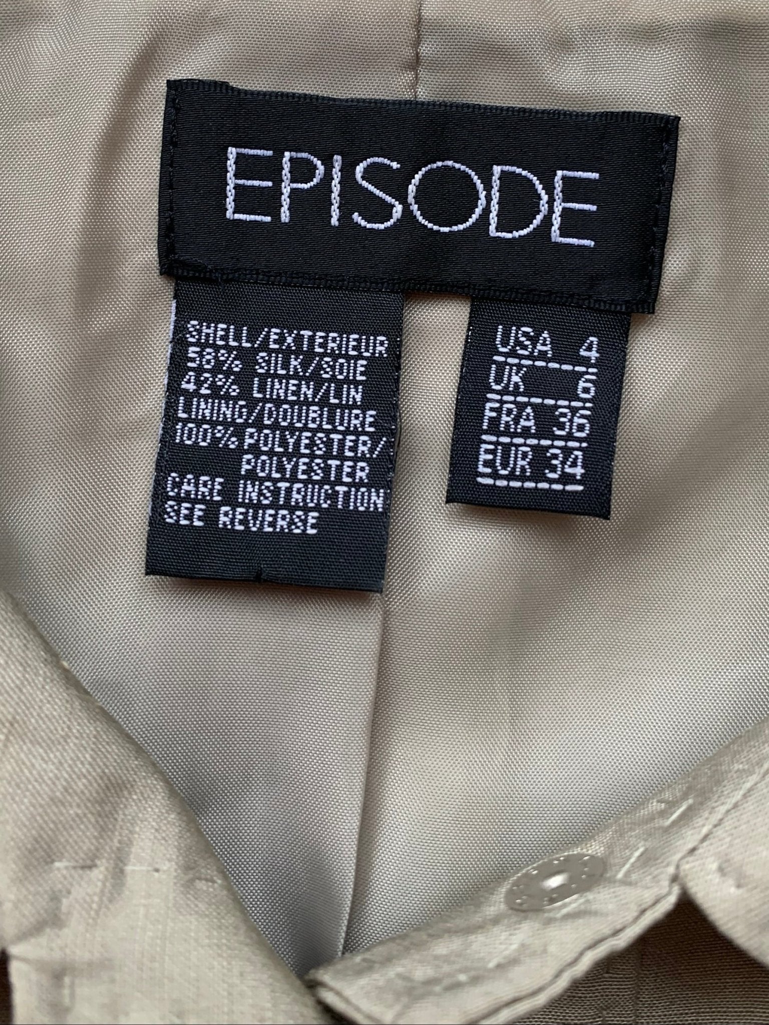 Episode beige short - sleeved jacket Size 6 - KingsRoad1990