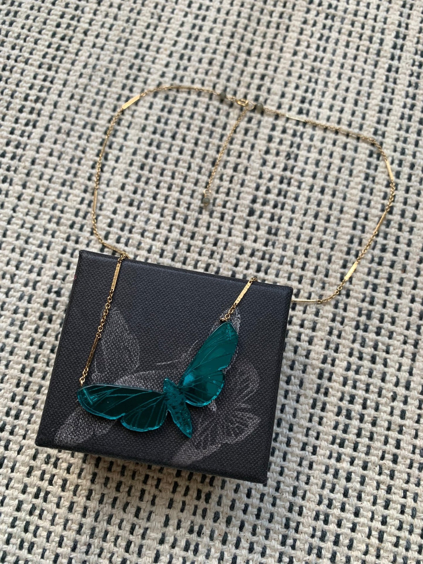 Dynasty by Kamilla Thorsen jade green moth necklace - KingsRoad1990