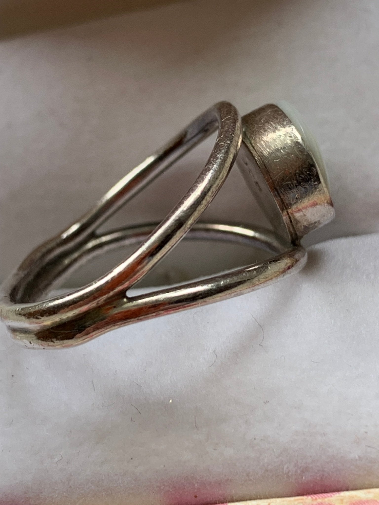 Oasis silver swirl stone ring Size N - KingsRoad1990